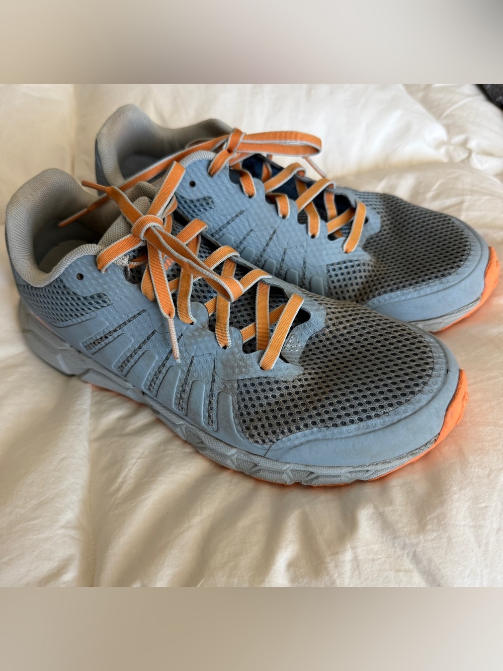 Columbia | Women's Hiking Shoes | Light Blue and Orange | Size 9.5